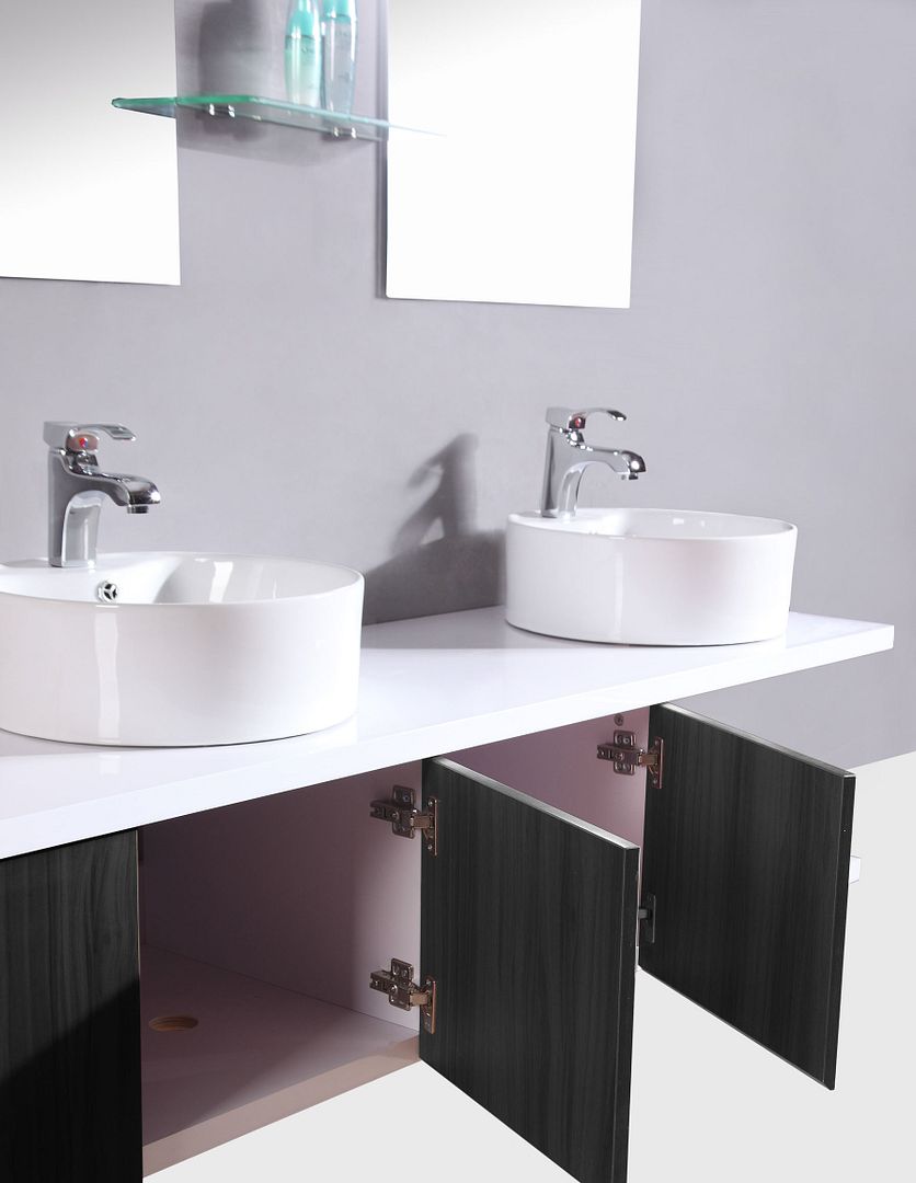 Arredo bagno mobile doppio mobile bagno pensile wenge' da 180 cm ... Composizione bagno doppio lavandino