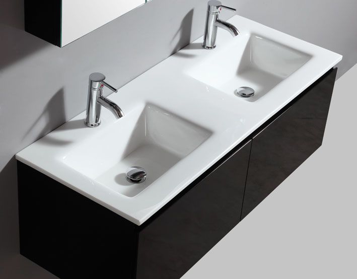 Mobile bagno doppio lavabo arredo bagno completo pensile 120cm ... Composizione bagno doppio lavandino