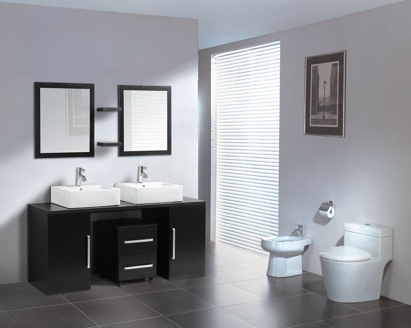 Mobile bagno per lavabo sospeso: mobile bagno dalia bianco xxh ... Mobile bagno bianco e nero