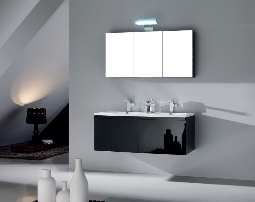 Mobile bagno doppio lavabo arredo bagno completo pensile 120cm ... Composizione bagno doppio lavandino