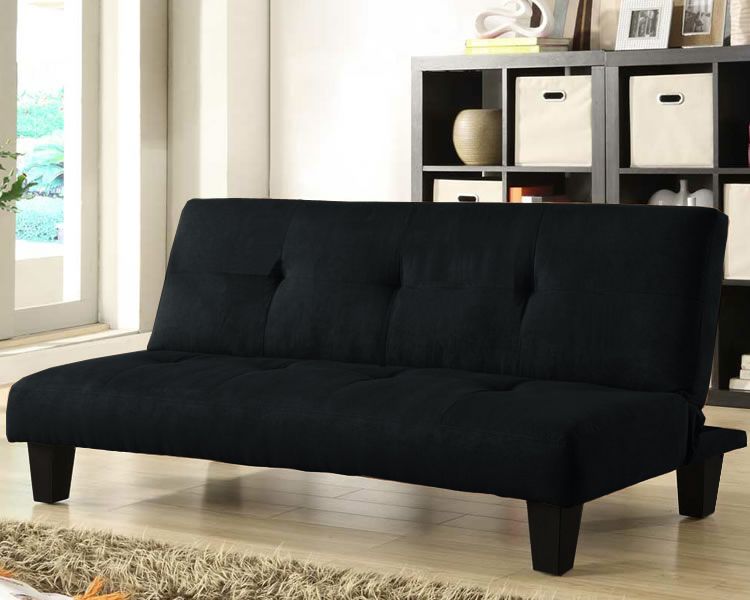 Divano letto 3 posti reclinabile salotto microfibra nero sofa ... Divani 3 posti moderni