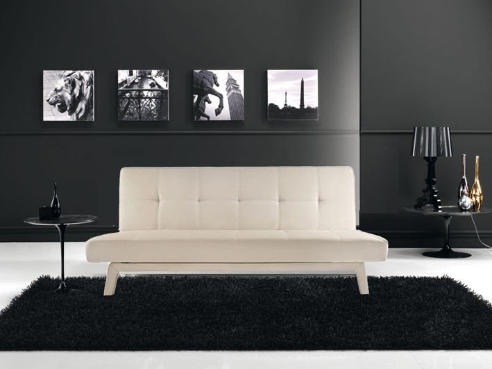 Divano letto 3 posti reclinabile salotto ecopelle bianco sofa ... Divani 3 posti moderni
