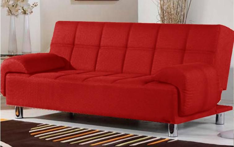 Sofa divano letto reclinabile salotto ecopelle rosso 3 posti ... Divani 3 posti moderni