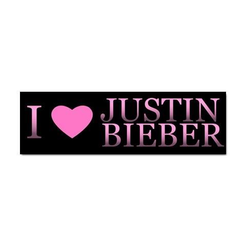Custom Bumper Sticker - I Love Justin Bieber