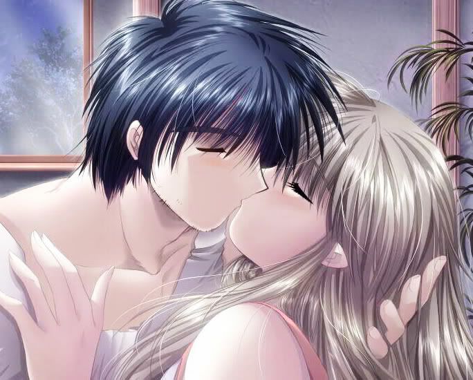 romantic anime couples kissing. drawings of anime couples