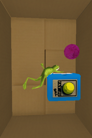 Shake your device to roll the frog around.