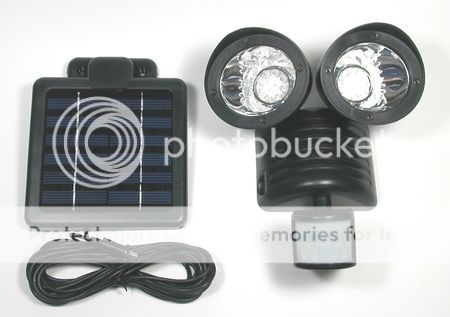 2 Pack Motion Sensor Solar Security Spot Flood LED Light Black 