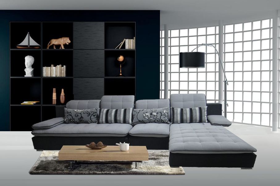 Divano salotto mega sofa tessuto angolare sofa americano for Soggiorno angolare moderno