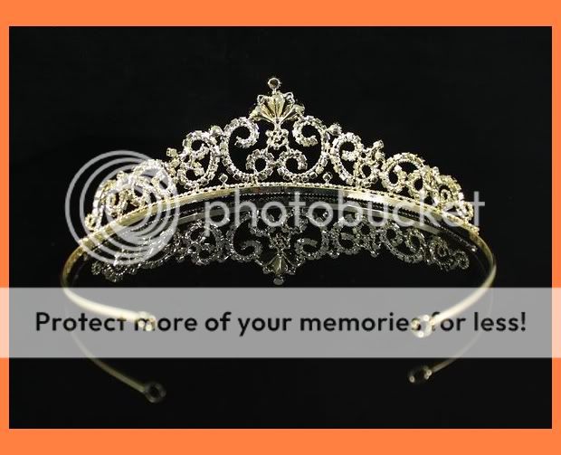 LUXURY CLEAR RHINESTONE TIARA CROWN BRIDAL PARTY WEDDING PROM H671G 