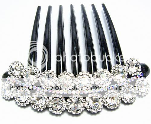   AUSTRIAN RHINESTONE CRYSTAL HAIR COMB BARRETTE BRIDAL C1162C  