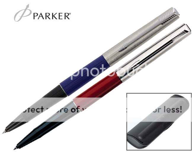 set of 2 parker jotter liquid ink rollerball medium point pens with 