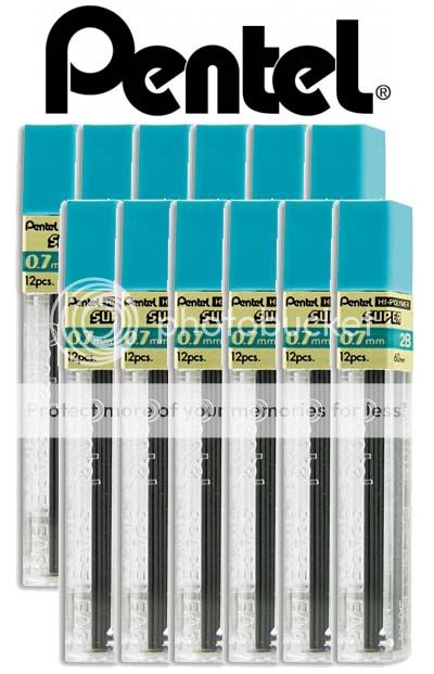 144x 12 Tubes Pentel Super Hi Polymer 0.7mm Mechanical Pencil Lead 