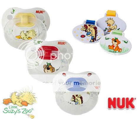   Little Suzys Zoo BPA Free Size 2 Orthodontic Pacifiers + Clips  